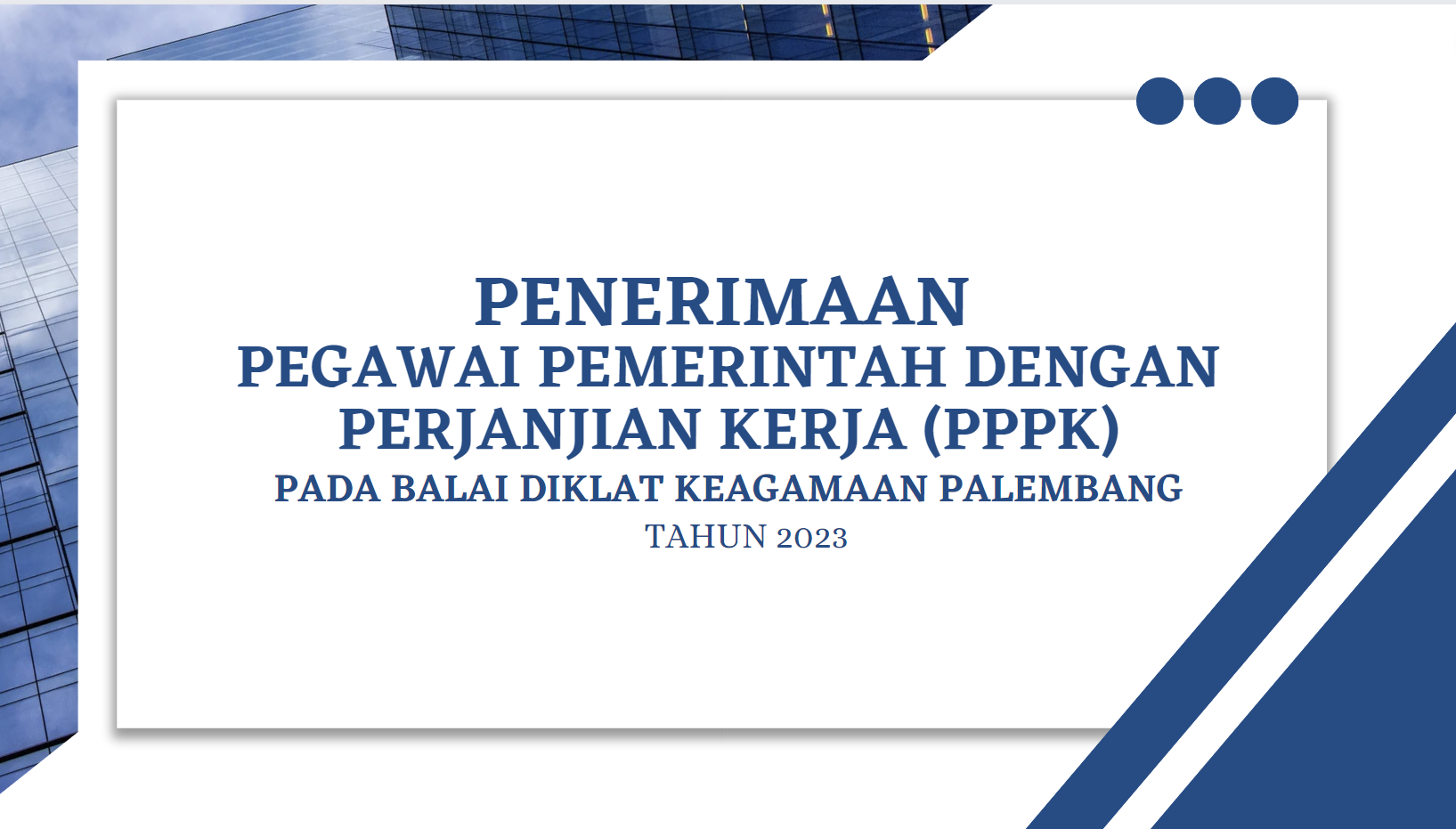 BDK Palembang Kembali Membuka Penerimaan PPPK Tahun 2023