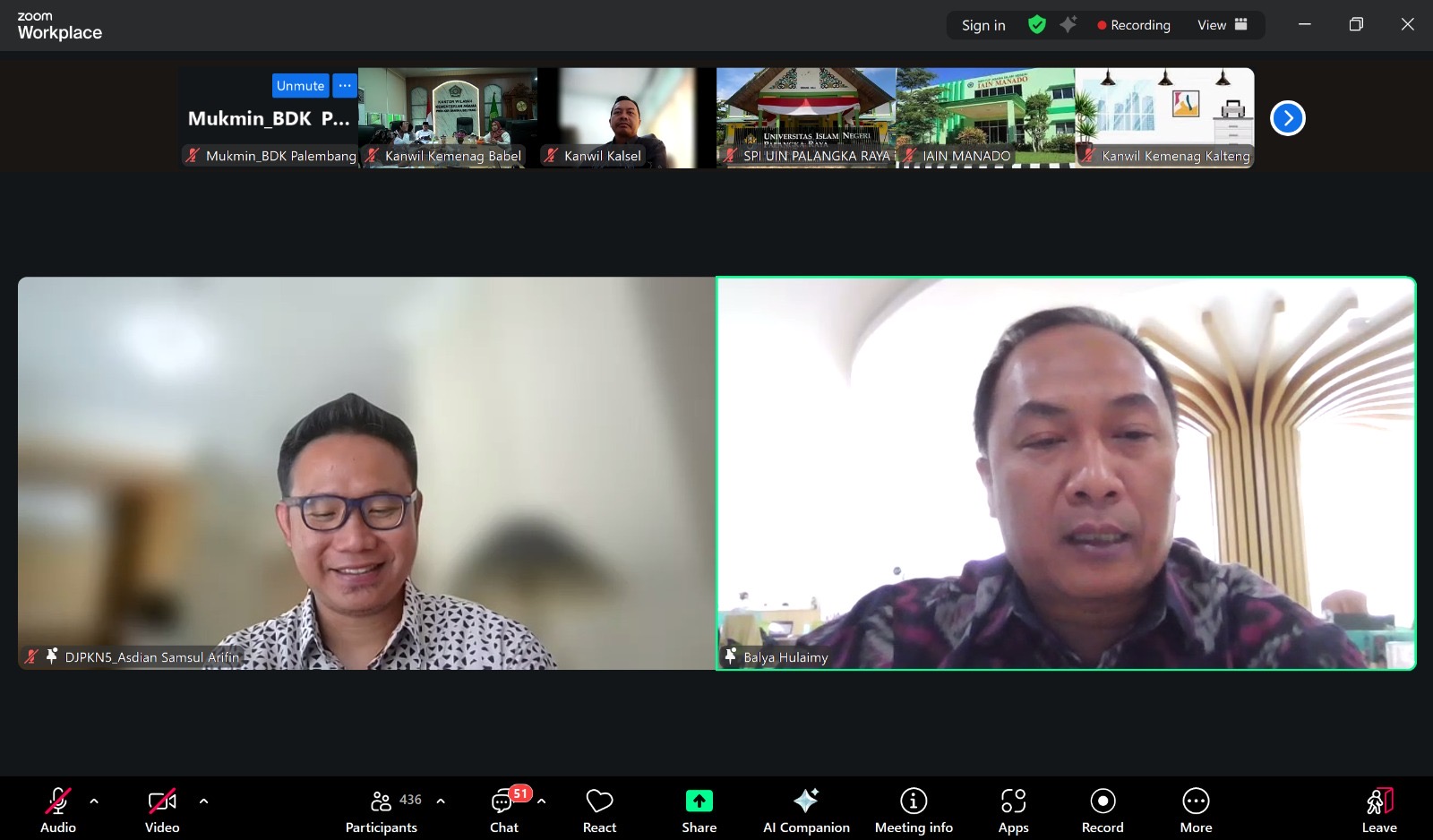 BDK Palembang Ikuti Rakor Persiapan TLRHP BPK RI Semester II Tahun 2025